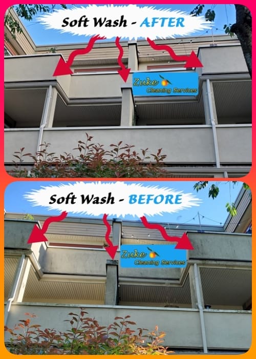 stucco cleaning service and render cleaning service for strata building exterior wall in vancover